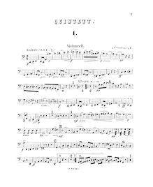 Partition violoncelle, corde quintette, Op.5, Svendsen, Johan