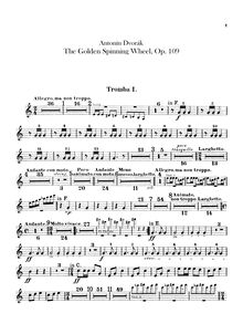Partition trompette 1, 2 (en F, E), pour Golden Spinning Wheel, Zlatý kolovrat