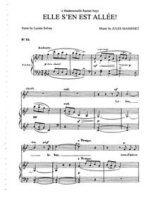 Partition complète (G minor: medium ou haut voix et piano), Elle s en est allée