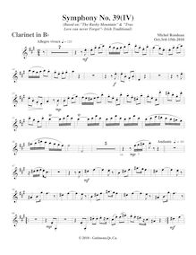 Partition clarinette (en B♭), Symphony No.39  Irish Green , G major par Michel Rondeau