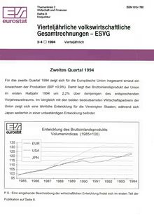 Vierteljährliche volkswirtschaftliche Gesamtrechnungen - ESVG. 3-4 /1994 Vierteljährlich