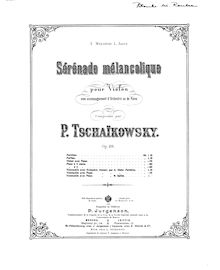 Partition complète et partition de violon, Sérénade mélancolique