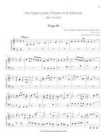 Partition Fuga No.2 en C minor, 6 Fugues pour l orgue ou le clavecin