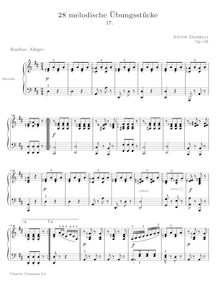 Partition No. 17, 28 Melodische übungstücke, Melodic Practice Pieces