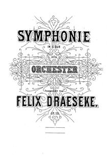 Partition , Introduzione ed Allegro, Symphony No.1, Op.12, Draeseke, Felix