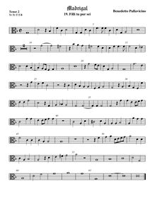 Partition ténor viole de gambe 2, alto clef, Il quinto libro de madrigali a cinque voci.