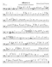 Partition viole de basse, basse clef, Duo Seraphim clamabant, In Festo S.S. TrinitatisIn Festo Sancti Michaelis et Angelorum