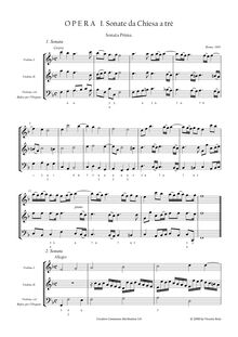 Partition Sonata No.1 - partition complète, Trio sonates, Corelli, Arcangelo