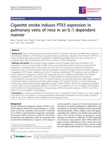 Cigarette smoke induces PTX3 expression in pulmonary veins of mice in an IL-1 dependent manner