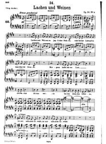 Partition complète, transposition pour low voix, Lachen und Weinen, D.777 (Op.59, No.4)
