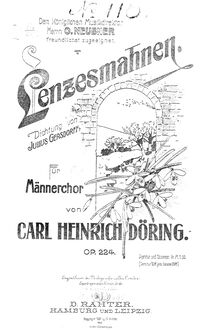 Partition Complete  Score, Lenzesmahnen, Döring, Karl Heinrich