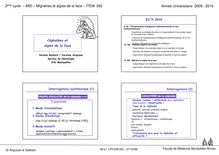 2ème cycle MID Migraines et algies de la face ITEM Année Universitaire
