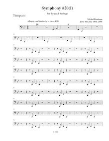 Partition timbales, Symphony No.20, B-flat major, Rondeau, Michel