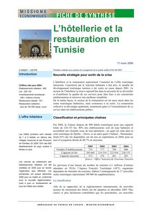 L hôtellerie et la restauration en Tunisie