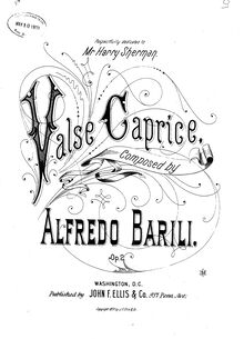 Partition complète, Valse caprice, Op.2, E♭ major, Barili, Alfredo