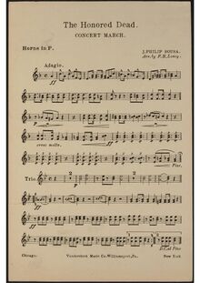 Partition cor 1/2 (F), pour Hounred Dead, Sousa, John Philip