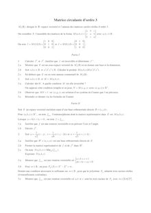 Sujet : Algèbre linéaire, Matrice circulante d ordre 3