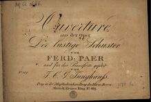 Partition complète, Der lustige Schuster, Paër, Ferdinando
