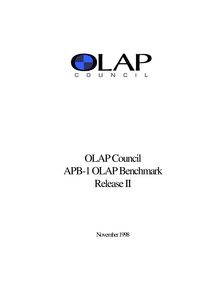 APB-1 OLAP Benchmark Specification Release II