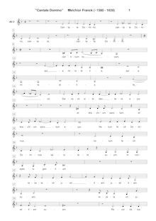 Partition chœur 2: partition alto, Cantate Domino, Franck, Melchior