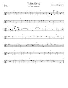 Partition ténor viole de gambe, alto clef, Villanelle pour 3 violes de gambe par John Coperario