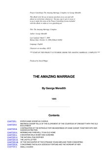 The Amazing Marriage — Complete