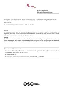 Un gravoir médiéval au Faubourg de l Evière d Angers (Maine-et-Loire) - article ; n°1 ; vol.4, pg 149-152