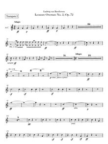 Partition trompette 1 (en E♭, C), 2 (en C), Leonora Overture No. 2