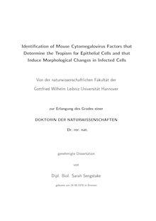 Identification of mouse cytomegalovirus factors that determine the tropism for epithelial cells and that induce morphological changes in infected cells [Elektronische Ressource] / von Sarah Sengstake