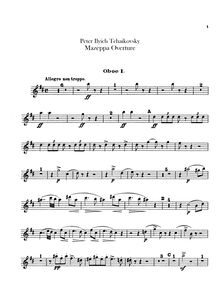 Partition hautbois 1, 2, anglais cor, Mazeppa, Мазепа, Tchaikovsky, Pyotr