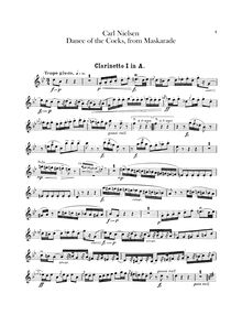Partition clarinette 1, 2 (en A), Masquerade, Maskarade, Nielsen, Carl par Carl Nielsen