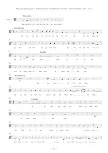 Partition ténor 1 , partie [C3 clef], Musikalische Exequien, Op.7, SWV 279-281