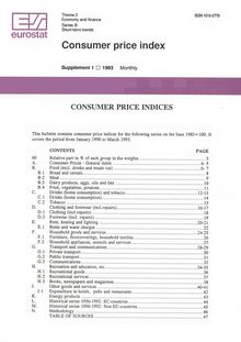 Consumer price index. Supplement 1 1993 Monthly
