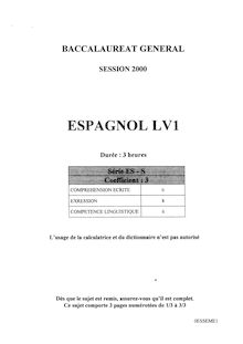 Baccalaureat 2000 lv1 espagnol scientifique