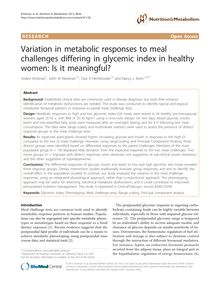Variation in metabolic responses to meal challenges differing in glycemic index in healthy women: Is it meaningful?