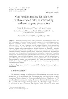 Non-random mating for selection with restricted rates of inbreeding and overlapping generations