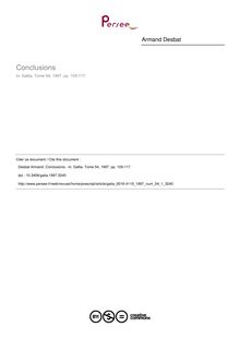 Conclusions  - article ; n°1 ; vol.54, pg 105-117