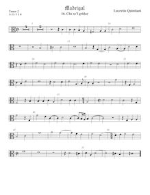 Partition ténor viole de gambe 2, alto clef, madrigaux pour 5 voix par  Lucrezio Quintiani par Lucrezio Quintiani