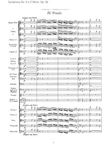 Partition I, Finale. Allegro con fuoco, Symphony No.4, F minor, Tchaikovsky, Pyotr