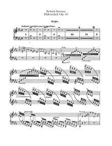Partition harpe, Hakon Jarl, Smetana, Bedřich