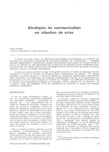 Stratégies de communication  en sﬁuaﬁon de cﬁse