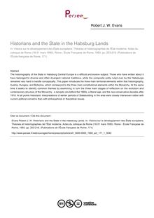 Historians and the State in the Habsburg Lands - article ; n°1 ; vol.171, pg 203-218