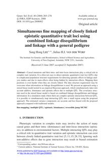 Simultaneous fine mapping of closely linked epistatic quantitative trait loci using combined linkage disequilibrium and linkage with a general pedigree