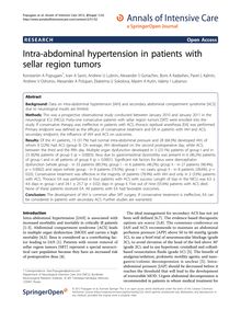 Intra-abdominal hypertension in patients with sellar region tumors