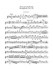 Partition flûte 1, 2, Symphony No.93 en D major, Sinfonia No.93