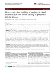 Gene expression profiling of peripheral blood mononuclear cells in the setting of peripheral arterial disease