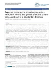 Repeated post-exercise administration with a mixture of leucine and glucose alters the plasma amino acid profile in Standardbred trotters