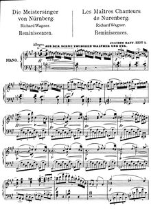 Partition No.2 - partition complète, Reminiscences of Richard wagner s opéra Die Meistersinger von Nürnberg, WoO.27