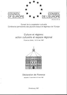 Déclaration de Florence - Culture et Régions : action culturelle et espace régional (1987)