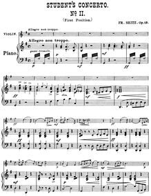 Partition de piano, Student Concerto No.2 pour violon et Piano